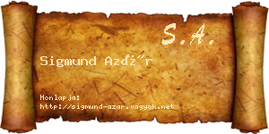 Sigmund Azár névjegykártya
